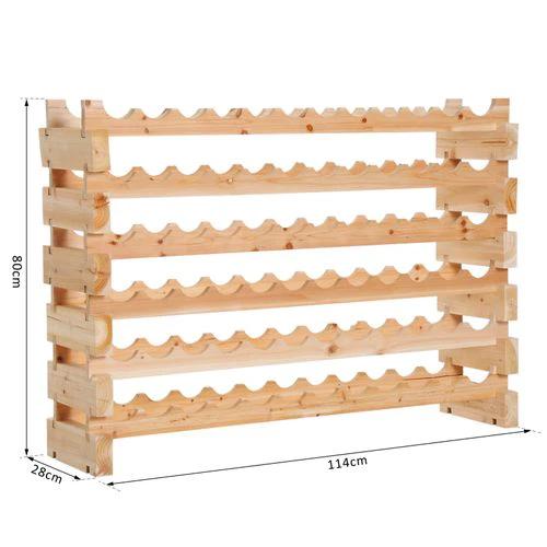 HOMCOM Wooden 72 Bottle 6 Tier Shelf Storage Holder Standing Wood Cellar Wine Rack - Wine Rack