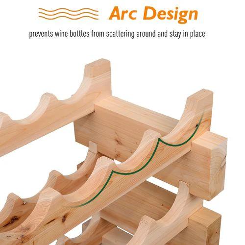 HOMCOM Wooden 72 Bottle 6 Tier Shelf Storage Holder Standing Wood Cellar Wine Rack - Wine Rack