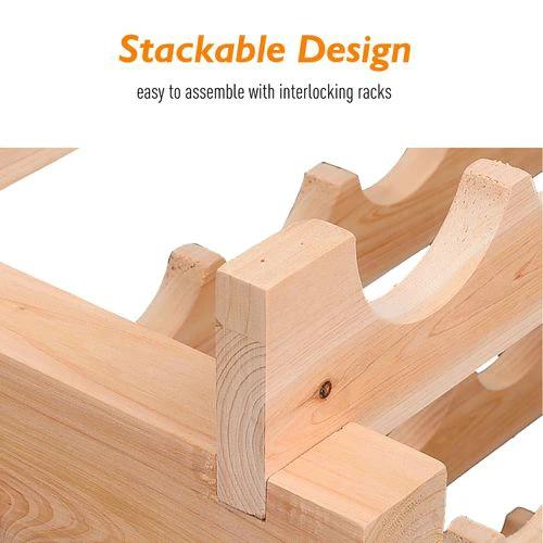 HOMCOM Wooden 72 Bottle 6 Tier Shelf Storage Holder Standing Wood Cellar Wine Rack - Wine Rack
