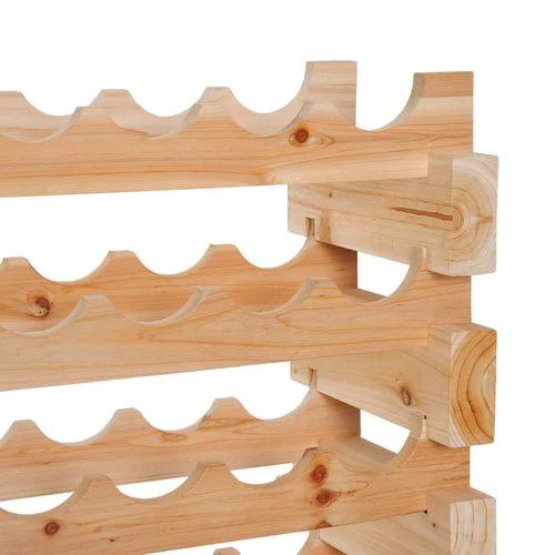 HOMCOM Wooden 72 Bottle 6 Tier Shelf Storage Holder Standing Wood Cellar Wine Rack - Wine Rack