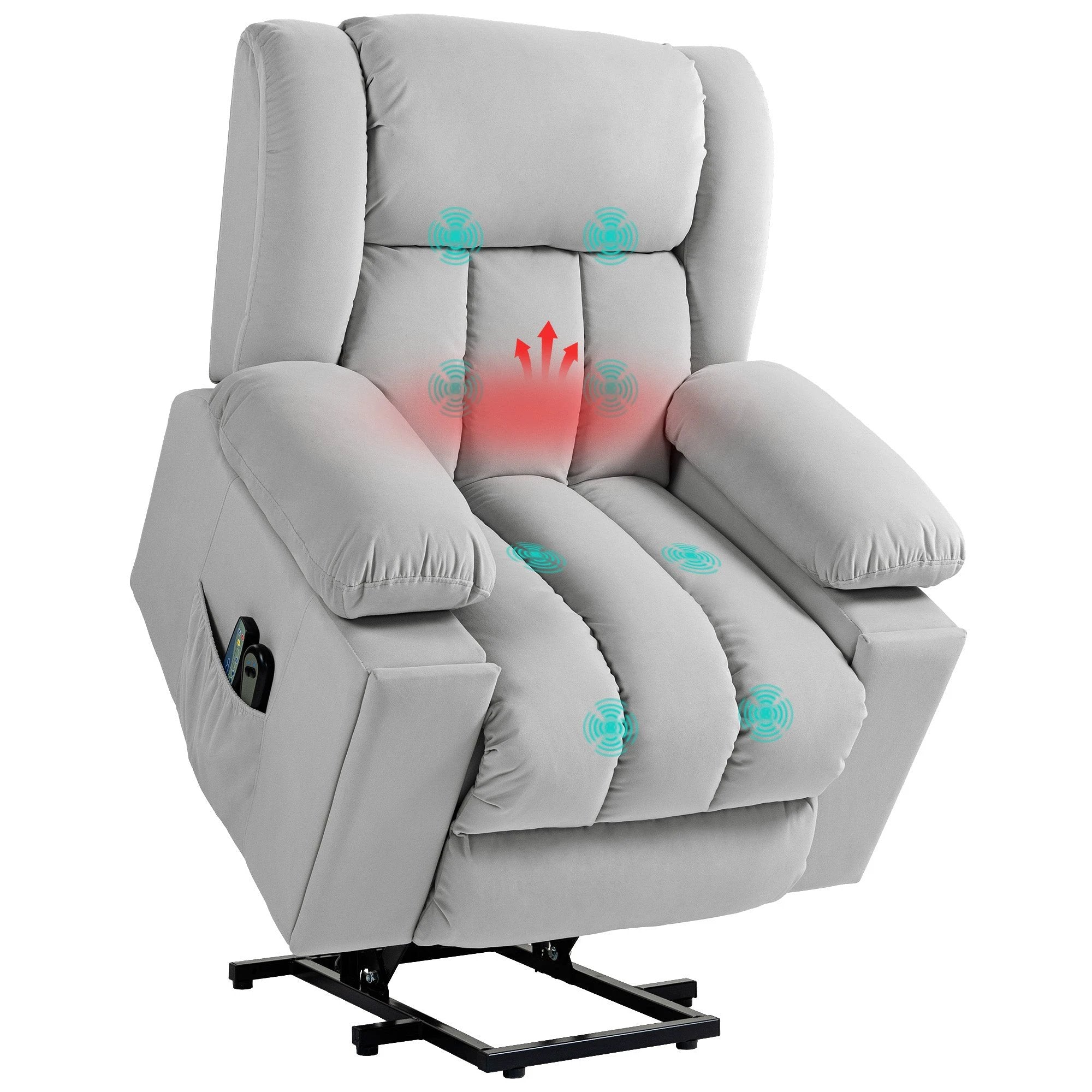 HOMCOM Power Lift Recliner Chair with Vibration Massage, USB by HOMCOM