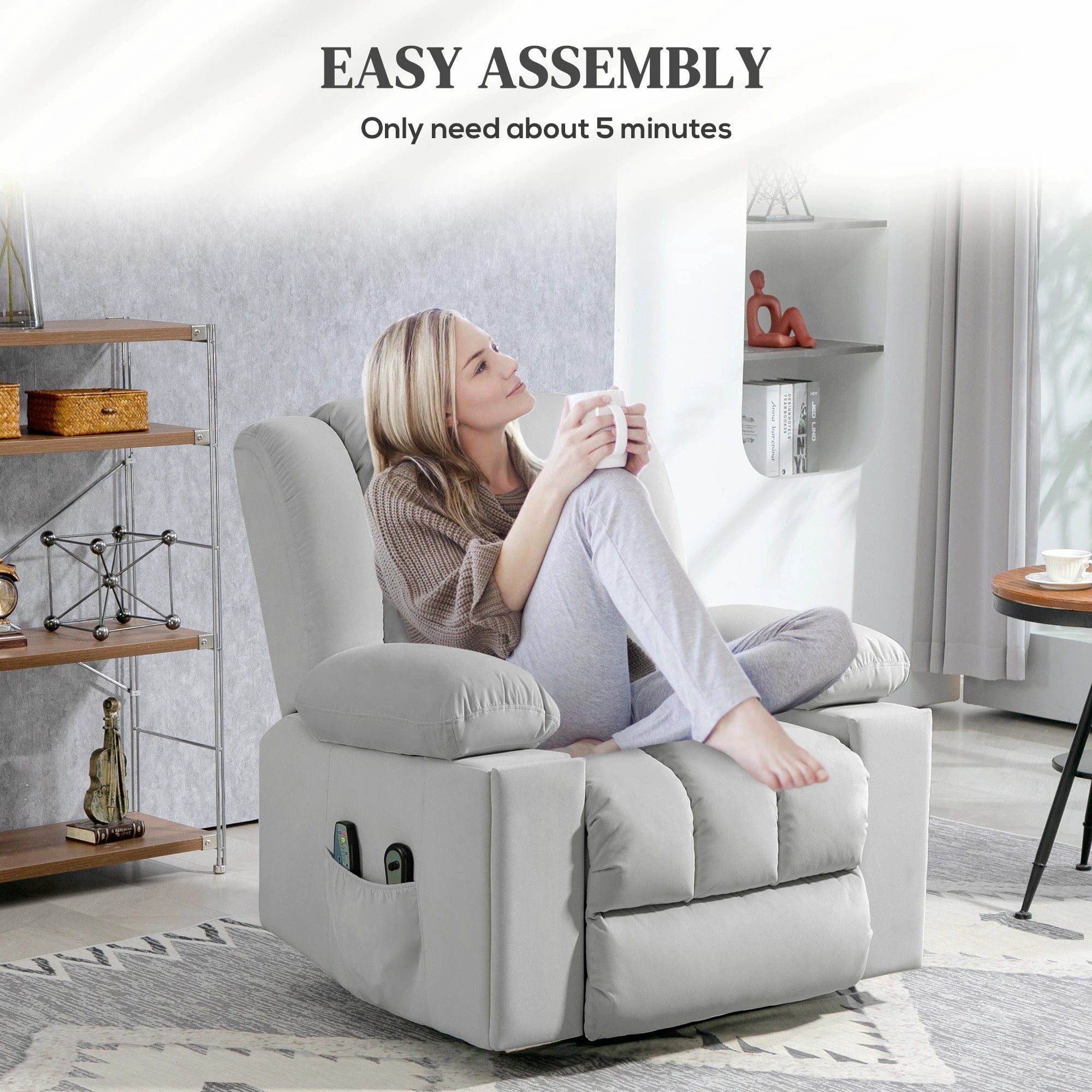 HOMCOM Power Lift Recliner Chair with Vibration Massage, USB - Recliner