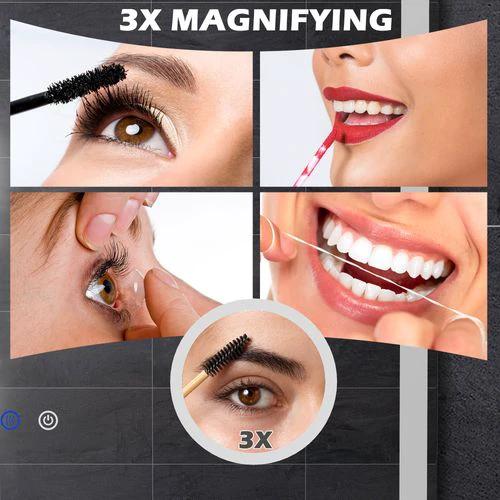 kleankin kleankin LED Lighted Bathroom Mirror with 3X Magnifying Mirror, Anti-Fog - Uncategorized Bathroom Lights