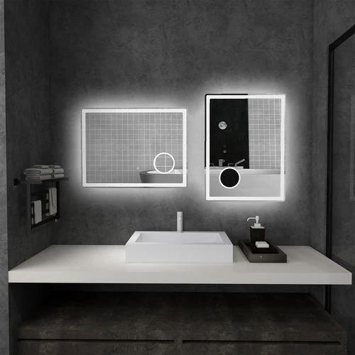 kleankin kleankin LED Lighted Bathroom Mirror with 3X Magnifying Mirror, Anti-Fog - Uncategorized Bathroom Lights
