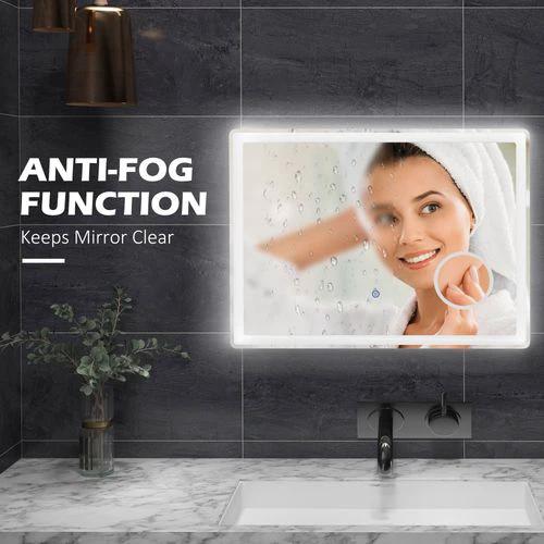 kleankin kleankin LED Lighted Bathroom Mirror with 3X Magnifying Mirror, Anti-Fog - Uncategorized Bathroom Lights