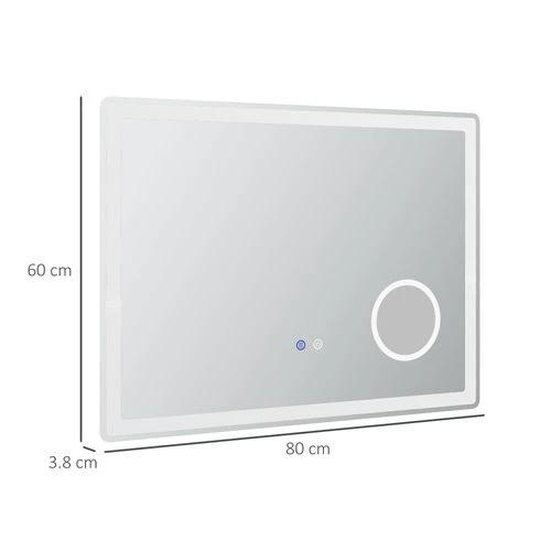 kleankin kleankin LED Lighted Bathroom Mirror with 3X Magnifying Mirror, Anti-Fog - Uncategorized Bathroom Lights