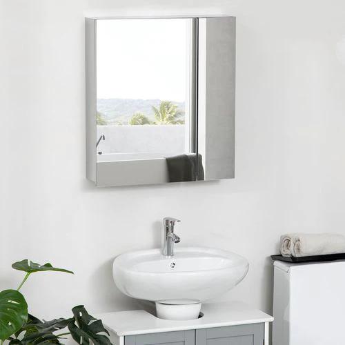 kleankin kleankin Medicine Cabinet with Mirror, Wall-Mounted Bathroom Mirror Cabinet -