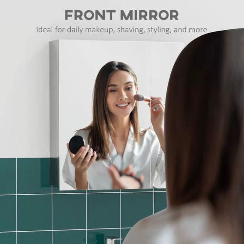 kleankin kleankin Medicine Cabinet with Mirror, Wall-Mounted Bathroom Mirror Cabinet -