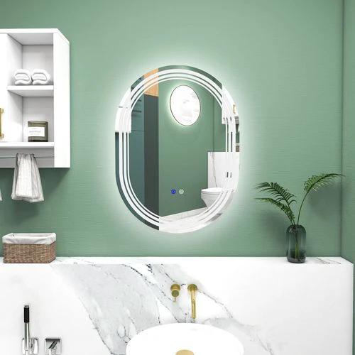 kleankin Bathroom Mirror with LED Lights, 3 Colours, Anti-fog, 70 x 50cm - Mirror from kleankin