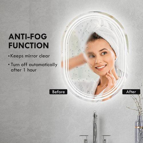 kleankin Bathroom Mirror with LED Lights, 3 Colours, Anti-fog, 70 x 50cm - Mirror from kleankin