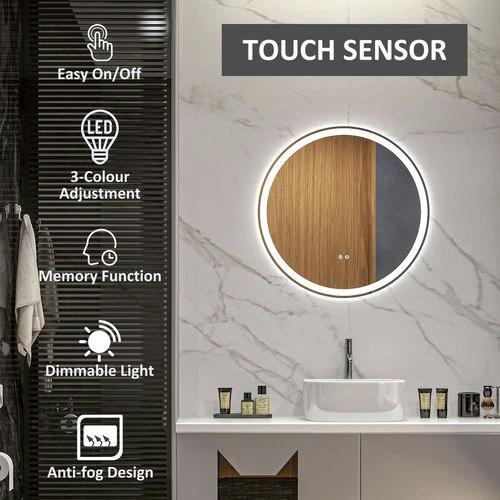 kleankin kleankin Dimmable Bathroom Mirror with LED Lights, 3 Colours, Defogging Film - Mirror