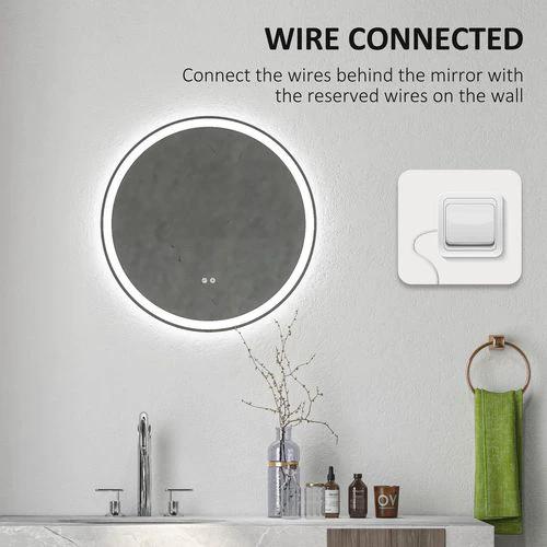 kleankin kleankin Dimmable Bathroom Mirror with LED Lights, 3 Colours, Defogging Film - Mirror