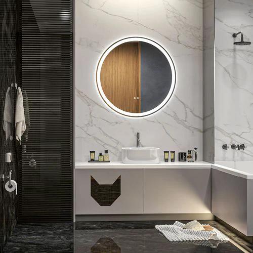 kleankin Dimmable Bathroom Mirror with LED Lights, 3 Colours, Defogging Film by kleankin