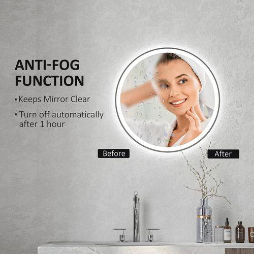 kleankin kleankin Dimmable Bathroom Mirror with LED Lights, 3 Colours, Defogging Film - Mirror