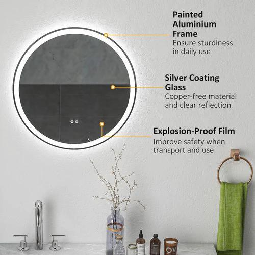 kleankin kleankin Dimmable Bathroom Mirror with LED Lights, 3 Colours, Defogging Film - Mirror