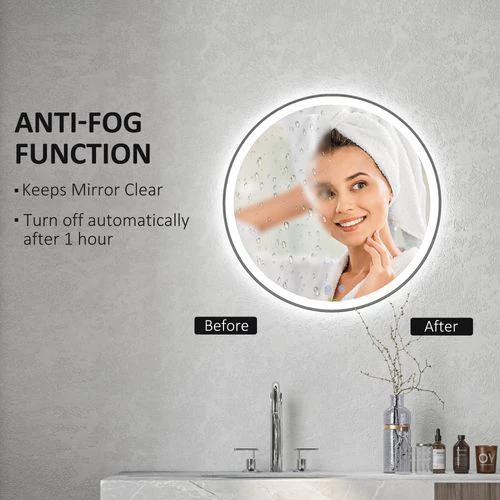 kleankin Dimmable Bathroom Mirror with LED Lights, 3 Colours, Defogging Film by kleankin