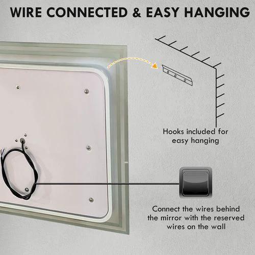 kleankin kleankin Dimmable Bathroom Mirror with LED Lights, 3 Colours, Defogging Film - Mirror