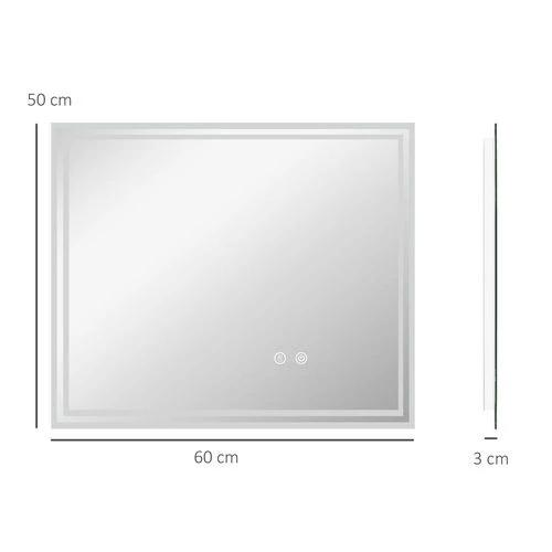 kleankin kleankin Dimmable Bathroom Mirror with LED Lights, 3 Colours, Defogging Film - Mirror