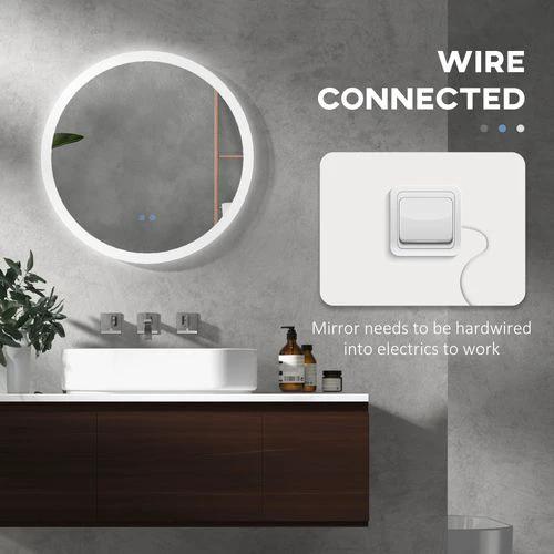 kleankin Illuminated Bathroom Mirror with LED Lights, 3 Colours, Defogging Film by kleankin