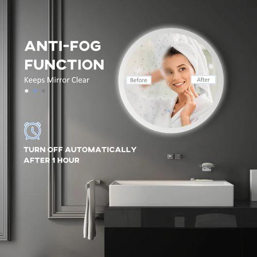 kleankin Illuminated Bathroom Mirror with LED Lights, 3 Colours, Defogging Film by kleankin