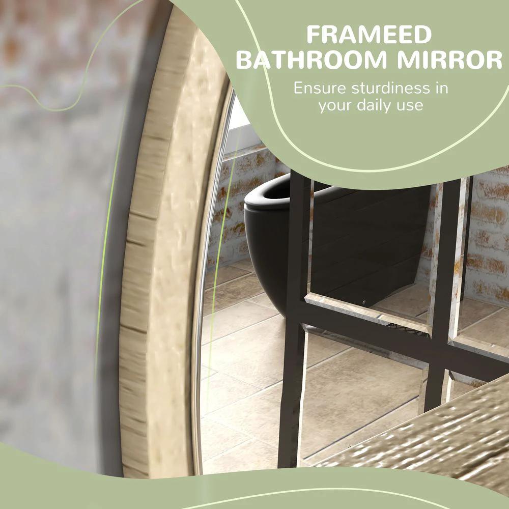 kleankin kleankin Wall Mounted Bathroom Mirror Framed Makeup Mirror for Home Decoration - Mirror