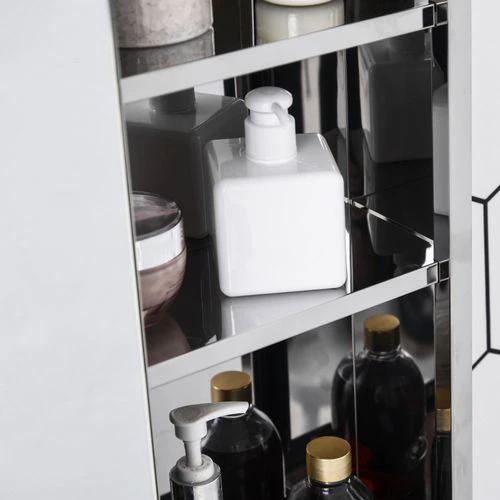 kleankin On-Wall Mounted Bathroom Storage Cabinet w/Sliding Mirror Door Steel Frame - Mirror