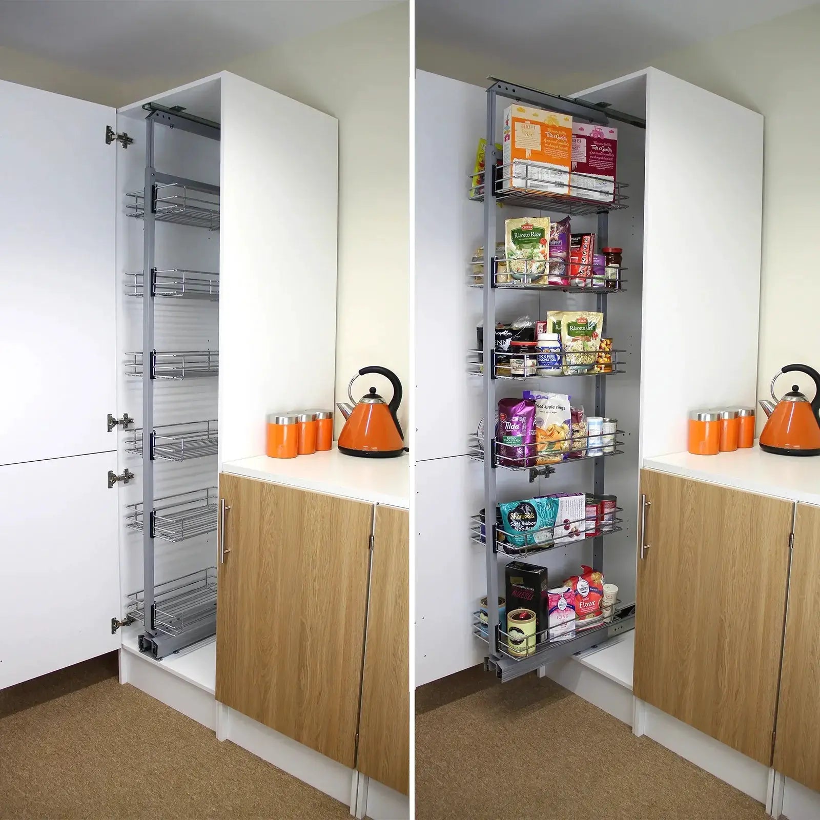Monster Shop KuKoo Pull Out Soft Close Kitchen Larder – 170-195cm High -