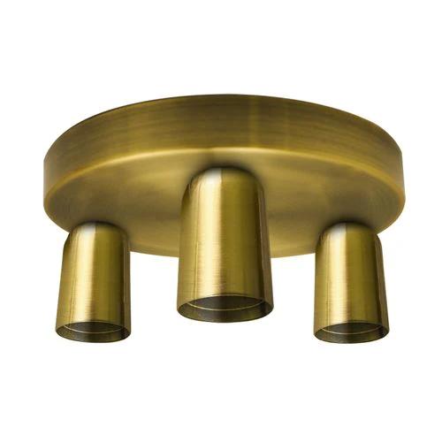 LEDSONE Yellow Brass Vintage Ceiling Light 3 Way Ceiling E27 Lamp Base Semi Flush Ceiling Lamp - Ceiling Lights