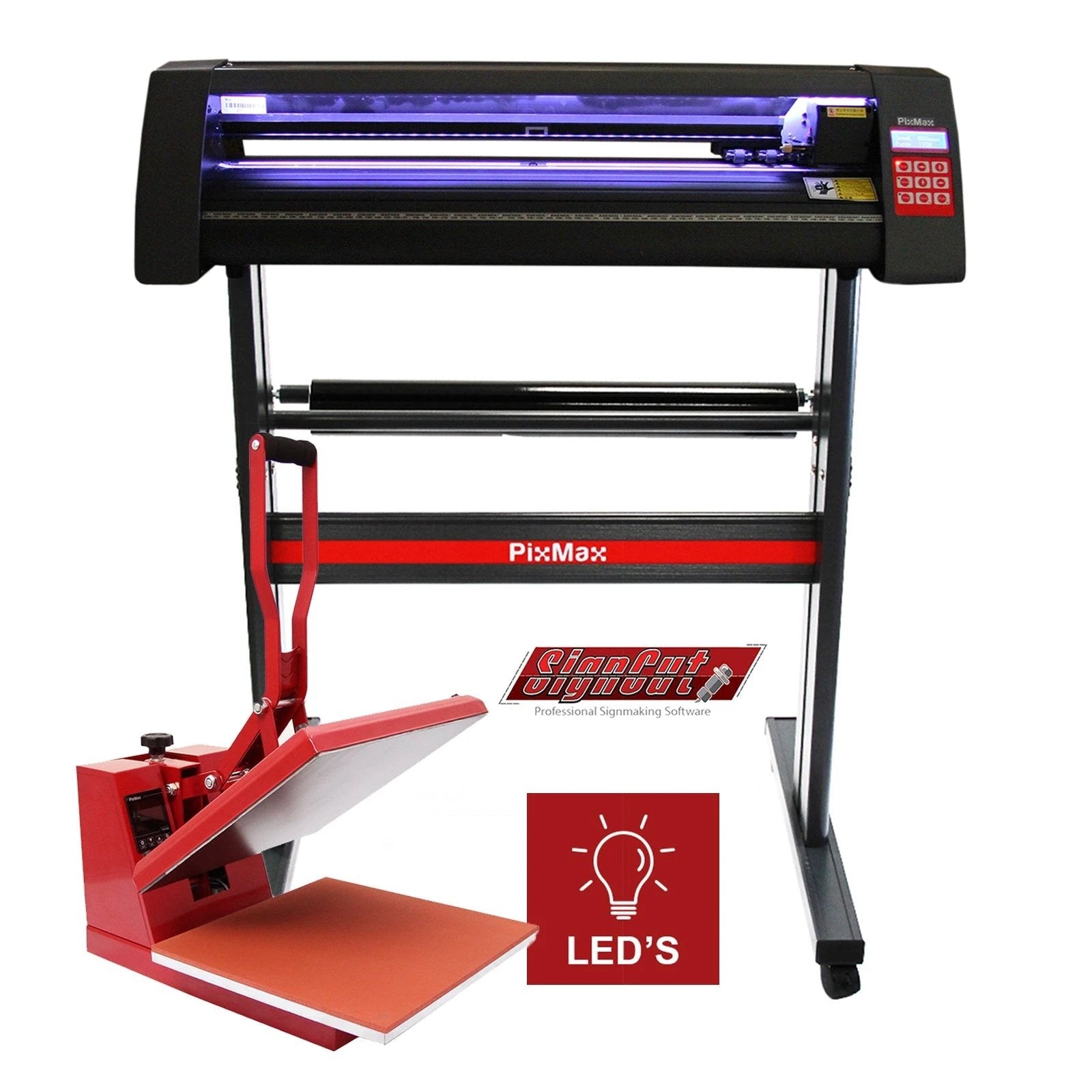Vinyl Cutter LED, 38cm Clam Press & SignCut Software by Monster Shop
