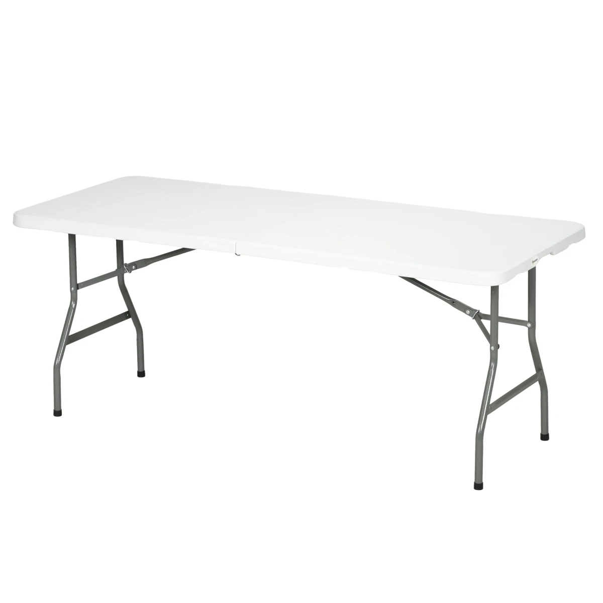 Outsunny Outsunny Folding Garden Table with Large HDPE Top and Powder-Coated Steel Frame for Outdoor Entertaining - Garden Table