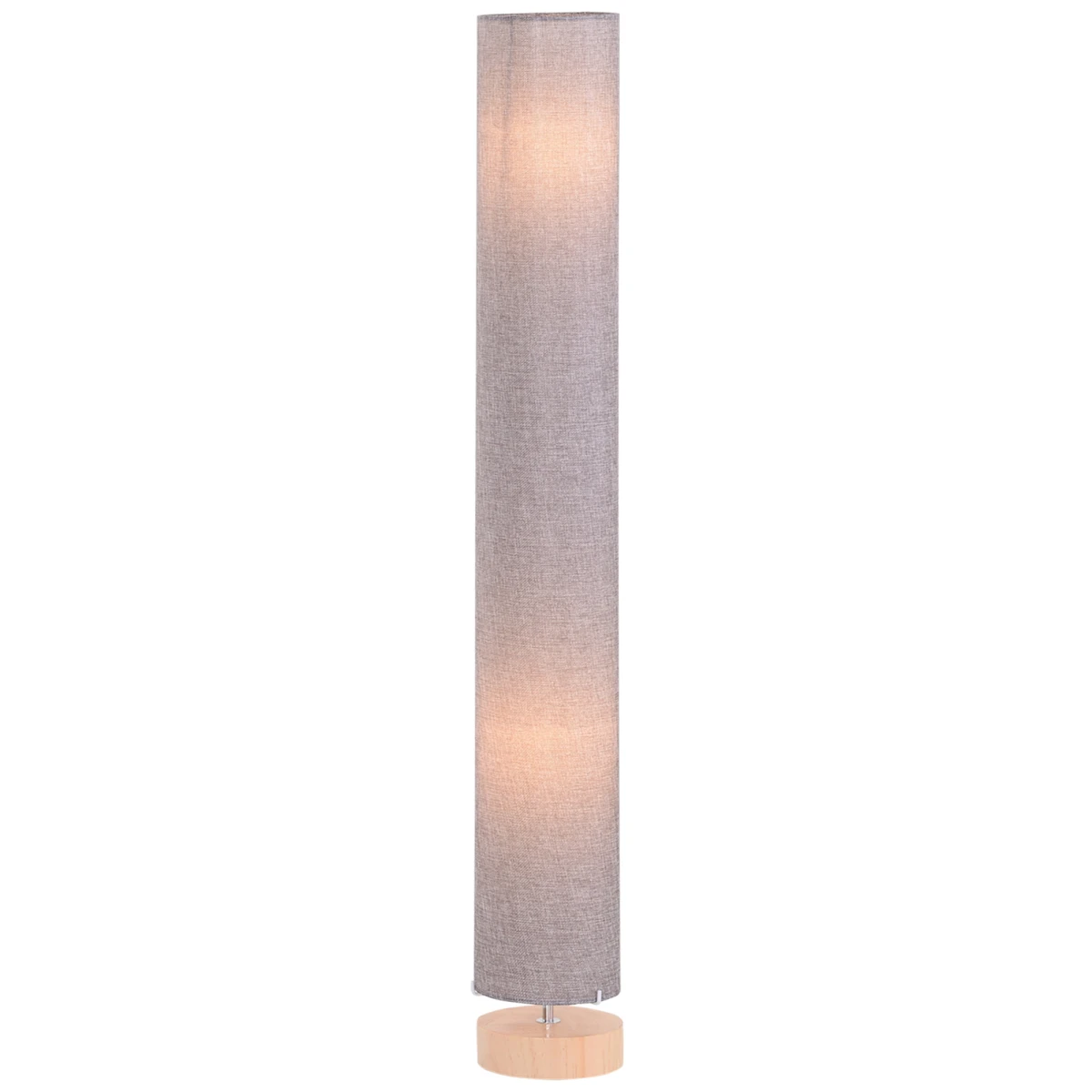 Contemporary Wooden Base Floor Lamp 120 cm with Linen Shade by HOMCOM