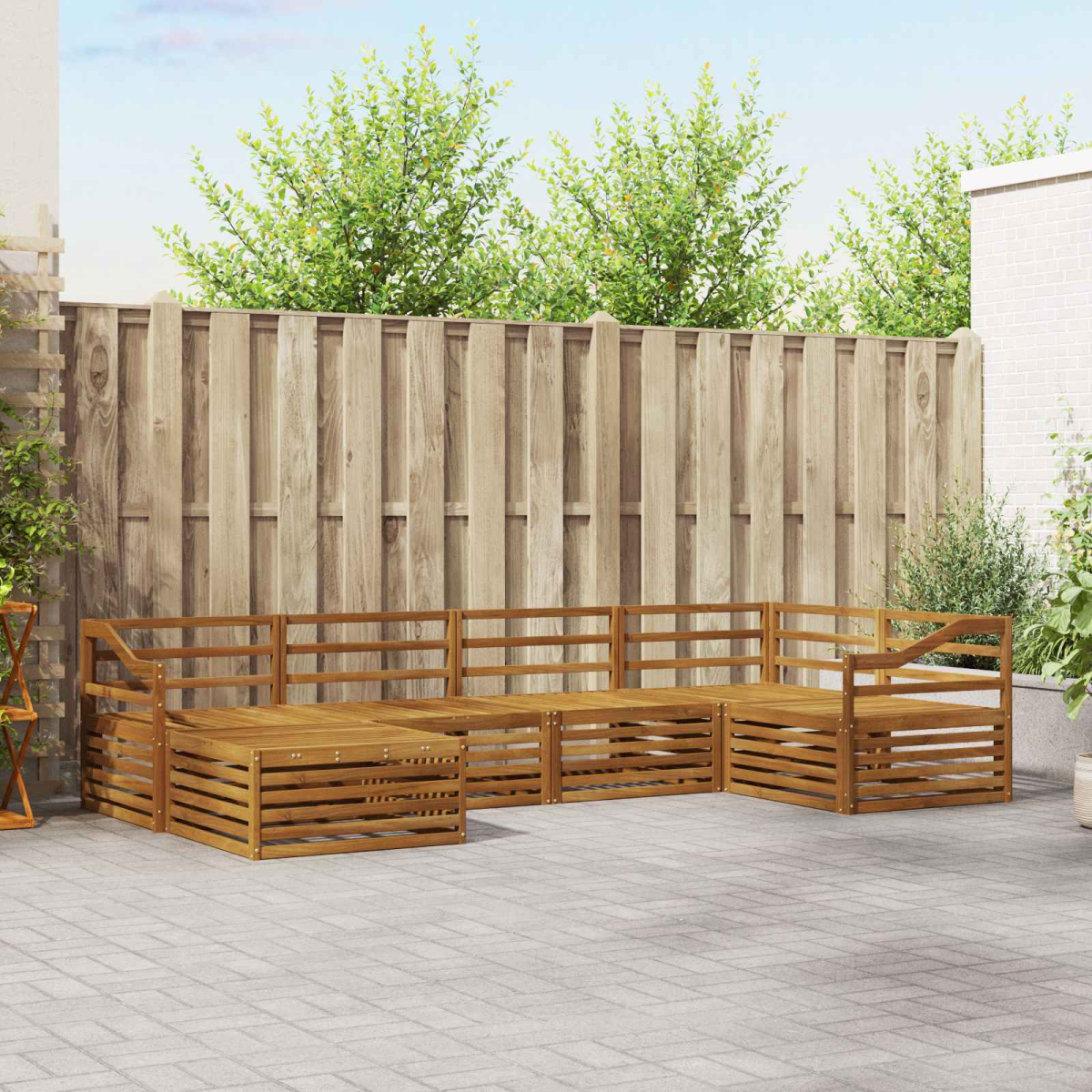 vidaXL vidaXL Outdoor Sofa Set 6 pcs Natural - Garden Sofa Sets