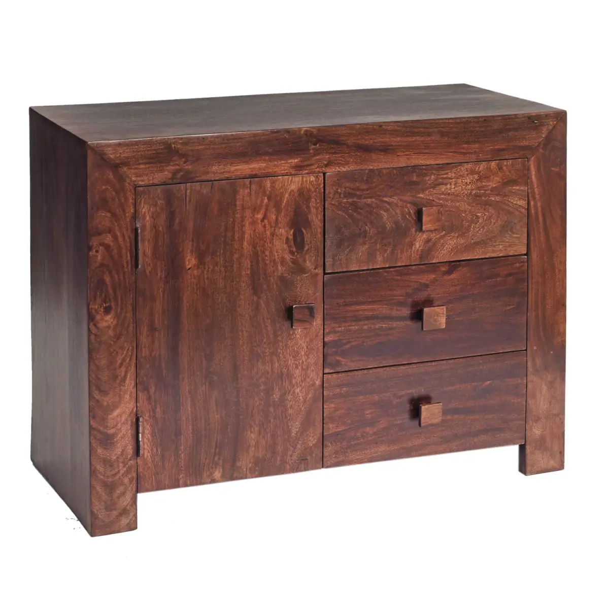 Indian Hub Toko Dark Mango 3 Drawer Sideboard - Sideboard