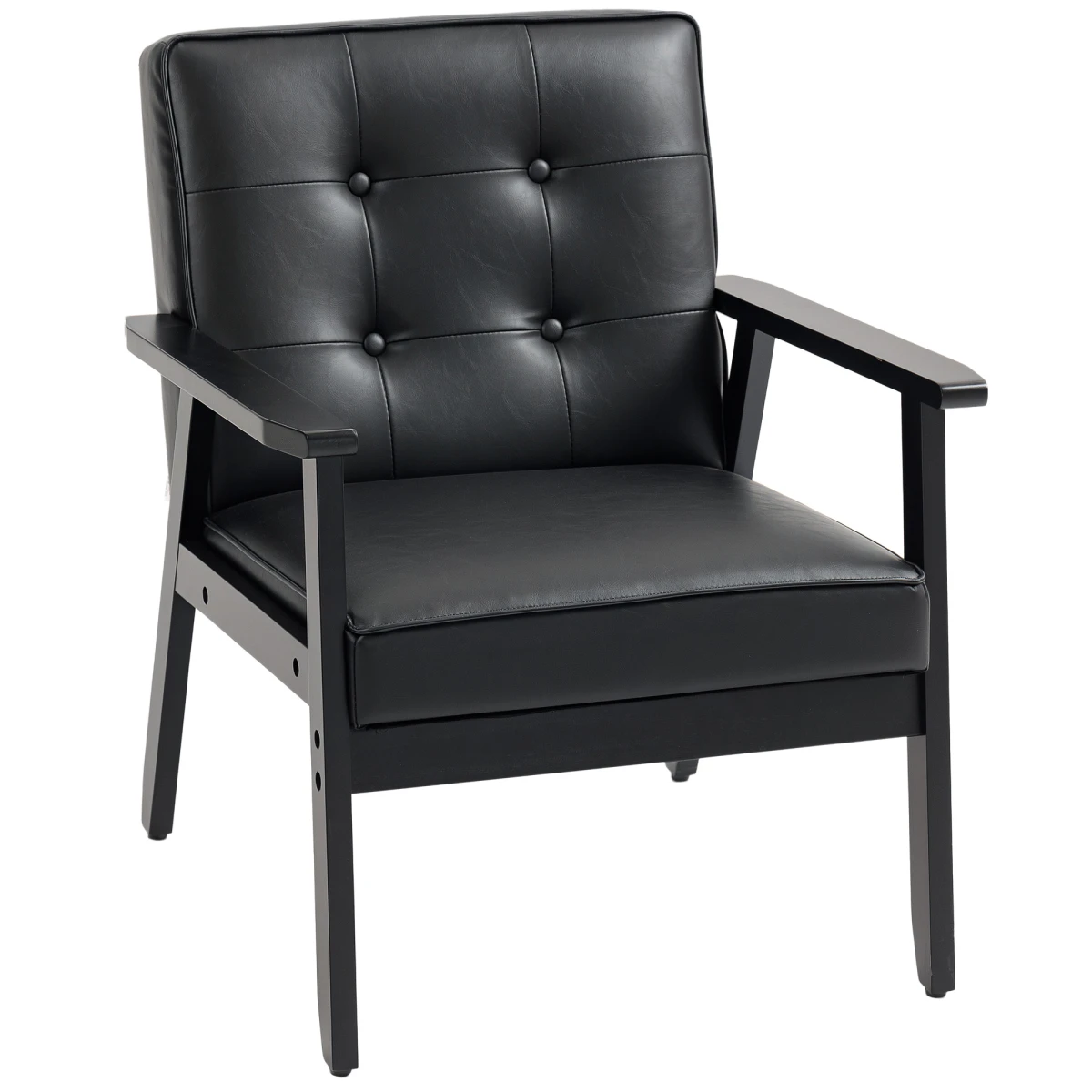HOMCOM PU Leather Accent Chair With Armrests Living Room - Accent Chair