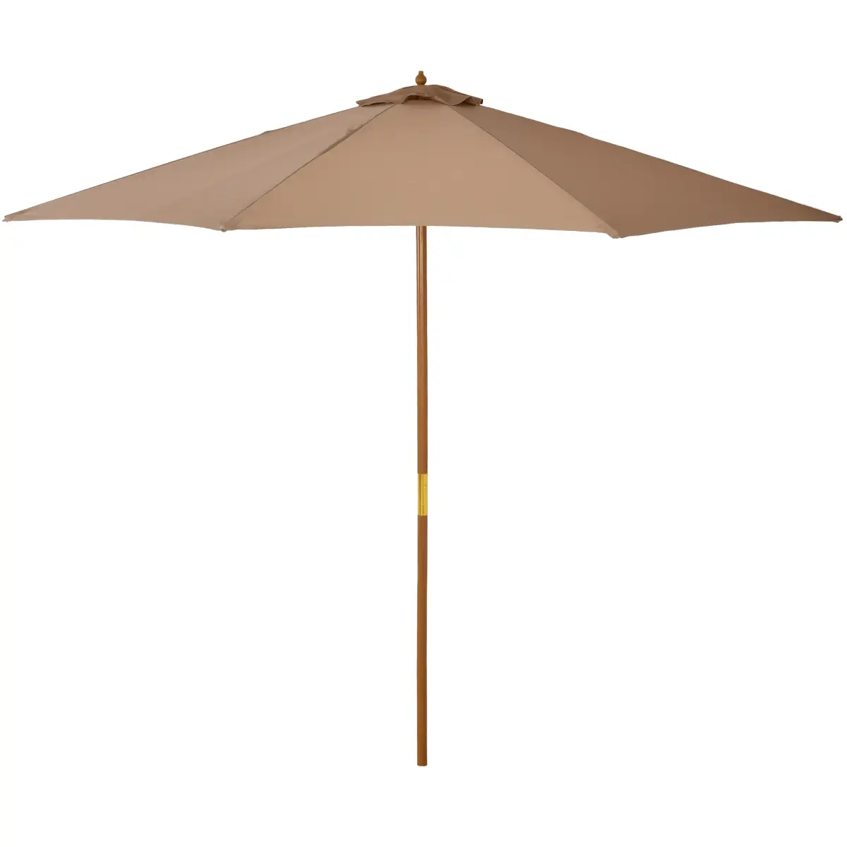 Outsunny Outsunny 3(m) Wooden Garden Parasol Sun Shade Outdoor Umbrella Canopy Khaki - Parasol