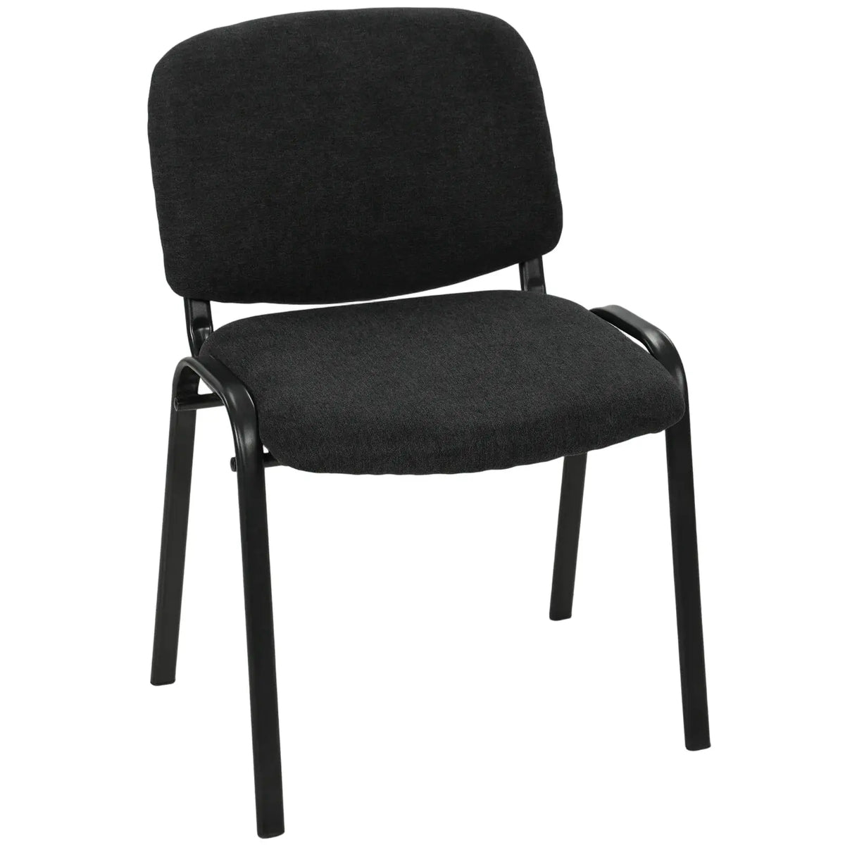 HOMCOM Meeting Chair, Stackable Ergonomic Office Chair with Padded Seat, Curved Backrest for Conference Room, Black - from HOMCOM