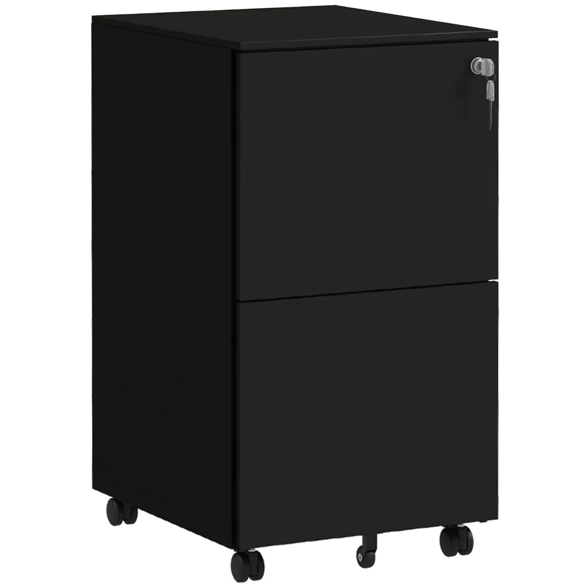 Vinsetto Vinsetto Compact Two Drawer Steel File Cabinet With Lock And Adjustable Hanging Bars For Home Office - Filing Cabinet