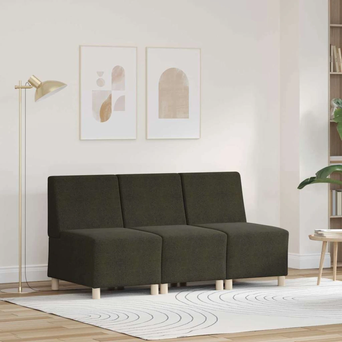 VidaXL Armless Sofa Chair 55x74x82 Green Faux Suede Lounge by vidaXL