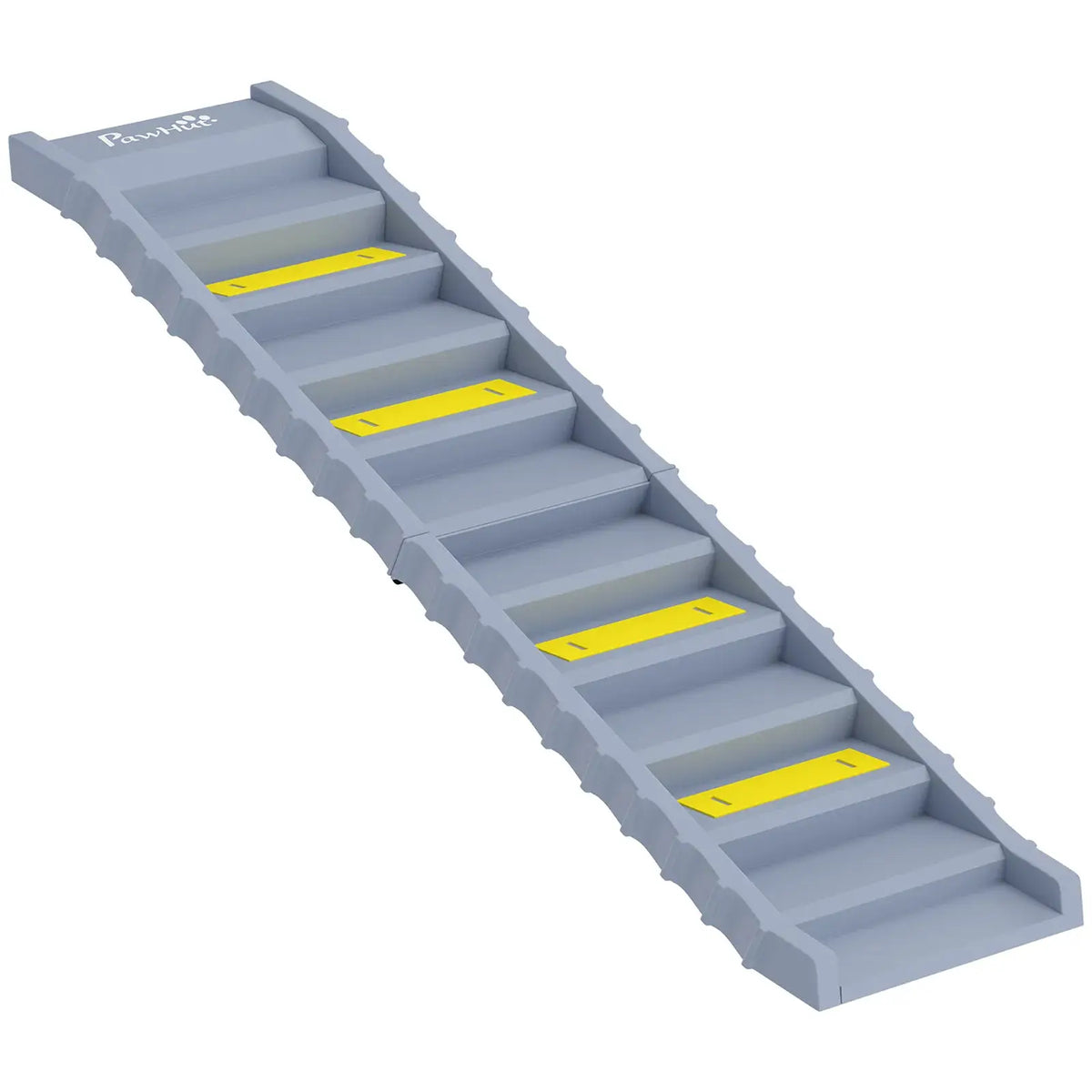 PawHut Dog Car Ramp with Anti-Slip Steps, 10-Steps Pet Stairs for Pets to Access Cars and High Beds, Grey - from PawHut