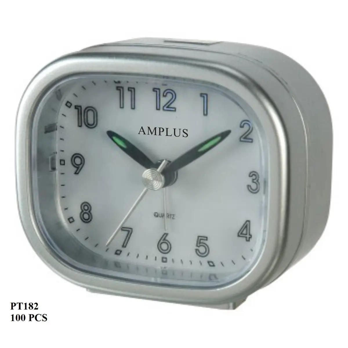 AMPLUS Amplus Travel White Dial Luminous Hands Silver Alarm Clock PT182S - Clock