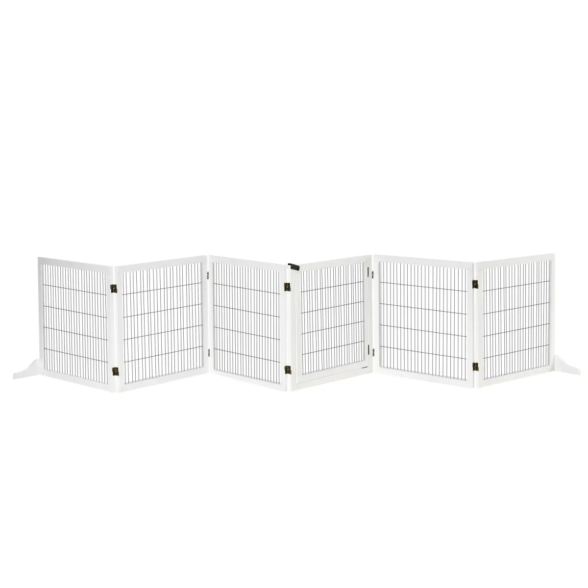 Unbranded Freestanding Pet Dog Gate 6 Panel Foldable Wooden Playpen 432cm Long Pawhut - Pet Gate