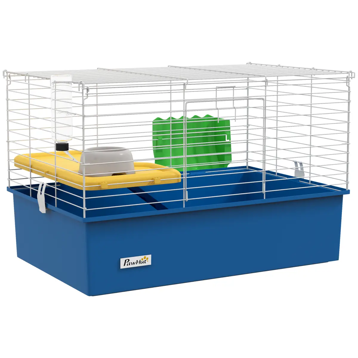 PawHut PawHut Small Animal Cage, Rabbit Guinea Pig Hutch, Pet Playhouse, Blue - Pet Cage