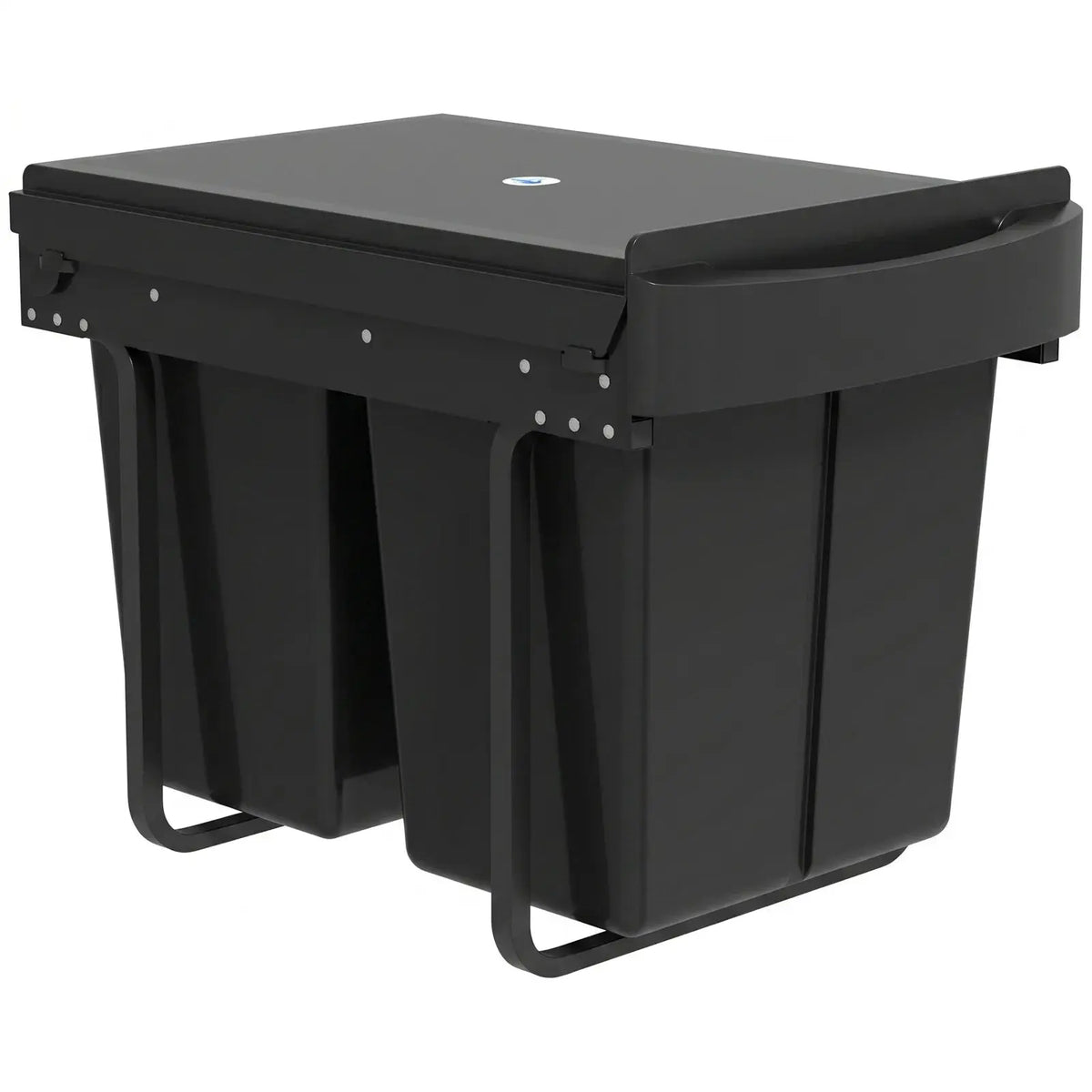 HOMCOM Pull Out Bin, Kitchen Under Sink Bin with 2 Removable Compartments, Smooth Glide, Black - from HOMCOM