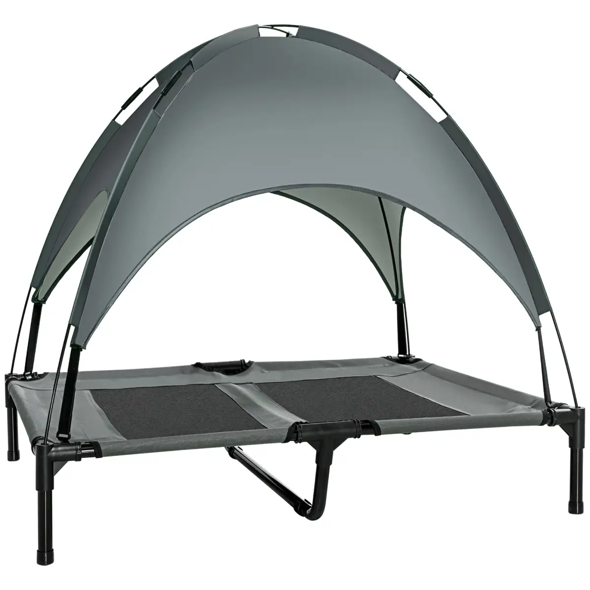Unbranded 92 cm Elevated Dog Bed Cooling Raised Pet Cot UV Protection Canopy Grey Pawhut - Dog Beds
