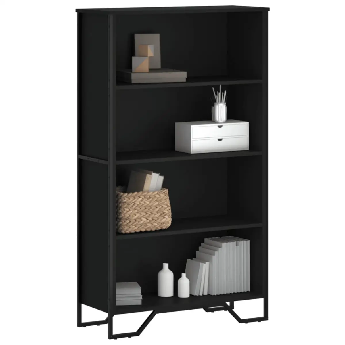 vidaXL vidaXL Bookcase Black 80x31x137.5 cm Engineered Wood - Bookcase