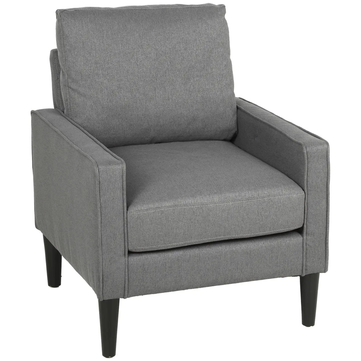 HOMCOM Accent Chair, Removable Pillow Linen Armchair with Comfy Spring Cushion for Living Room, Bedroom, Study, Dark Grey - from HOMCOM