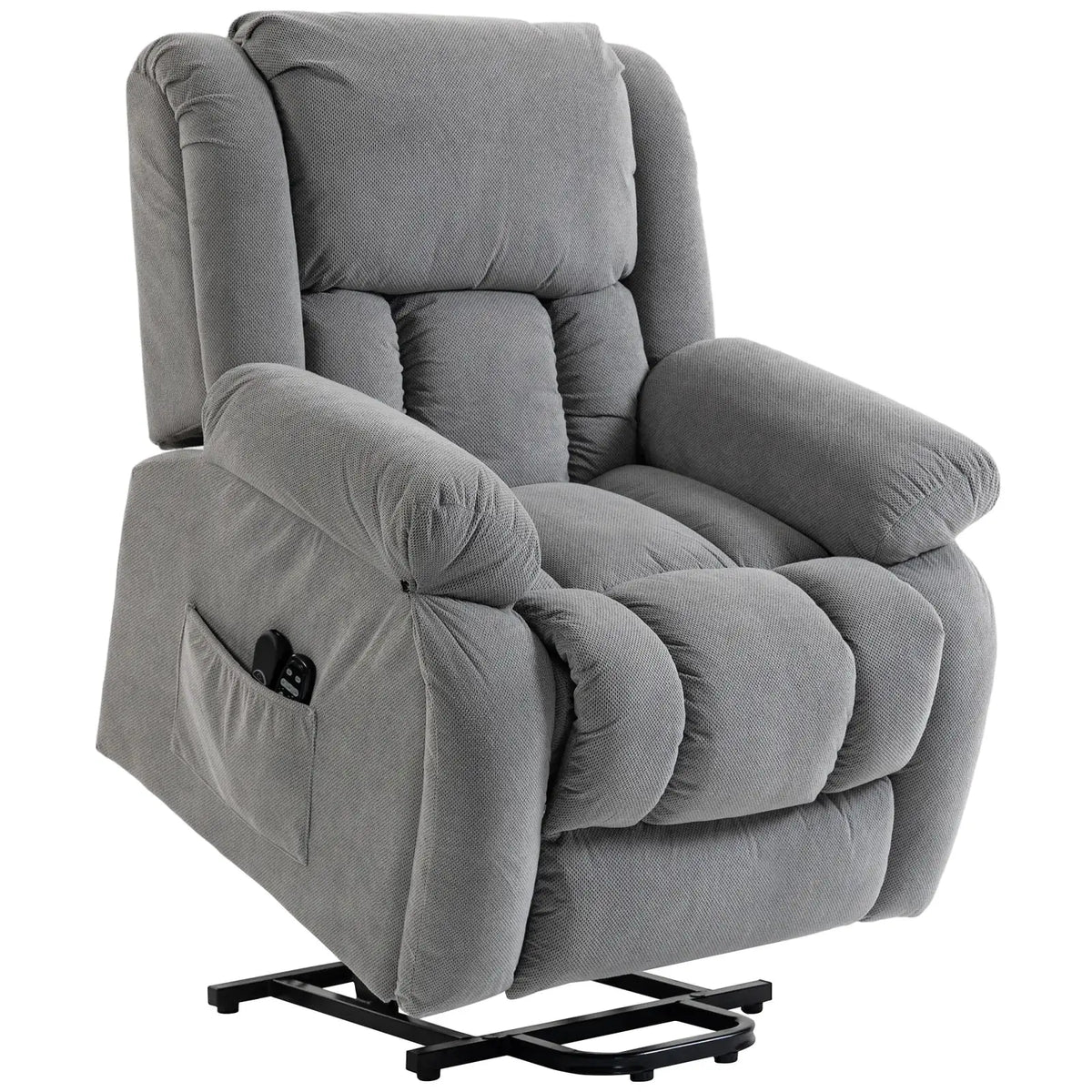 HOMCOM Recliner Armchair Lift Chair, Electric Recliner Chair with Vibration Massage and Heat, Wide Seat, USB Port, Light Grey - from HOMCOM