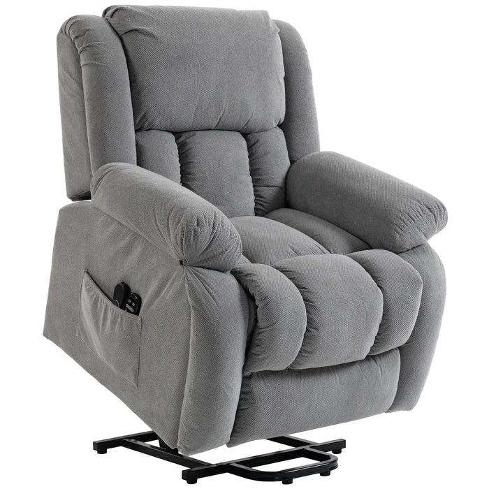 HOMCOM Recliner Armchair Lift Chair, Electric Recliner Chair with Vibration Massage and Heat, Wide Seat, USB Port, Light Grey - from HOMCOM