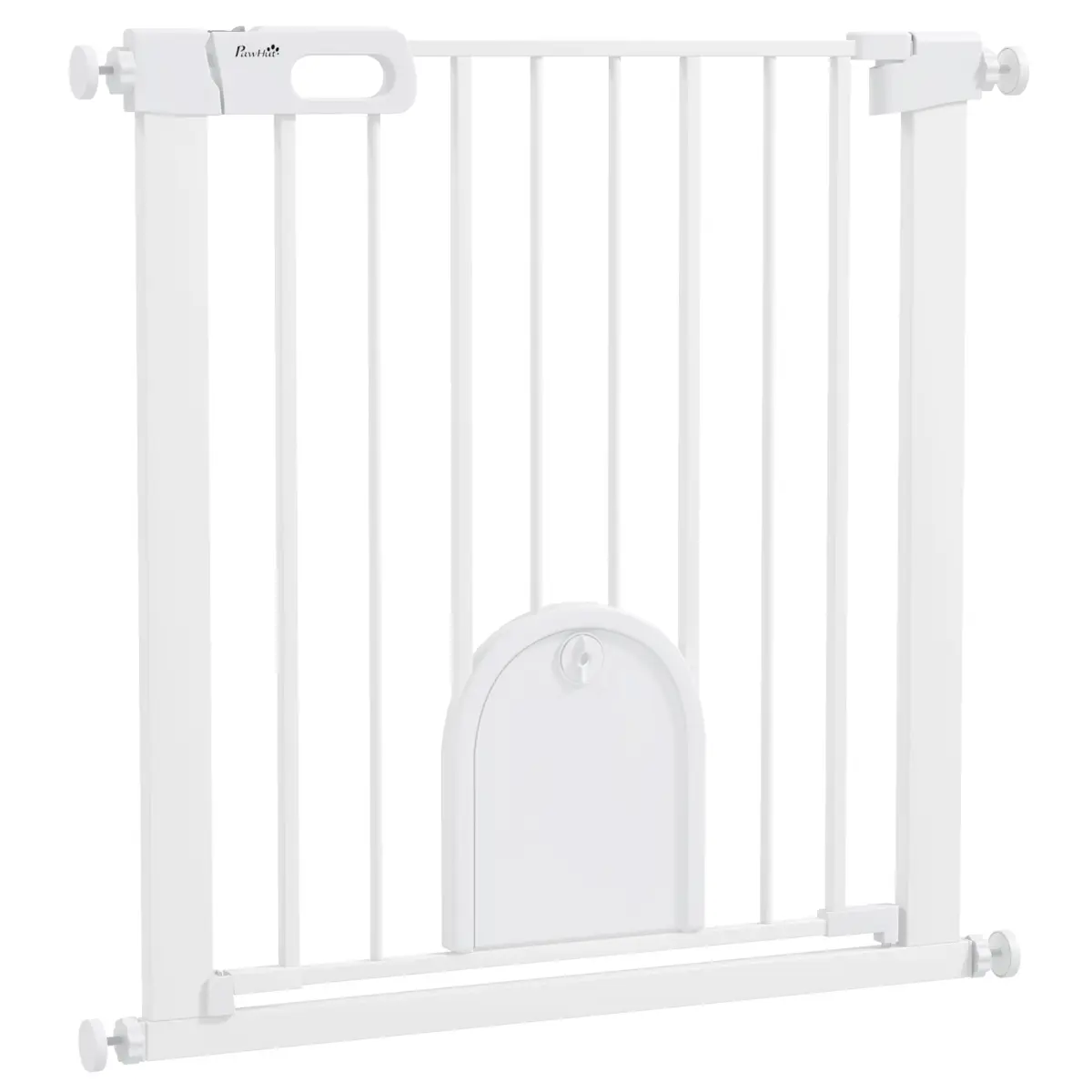 PawHut PawHut 75-82 cm Pet Safety Gate Pressure Fit Stair w/ Small Door Double Locking - Pet Gate