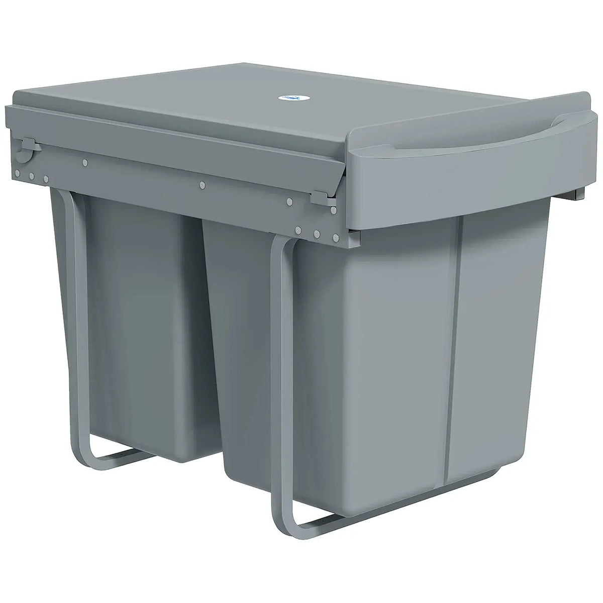 HOMCOM Pull Out Bin, Kitchen Under Sink Bin with 2 Removable Compartments, Smooth Glide, Grey - from HOMCOM
